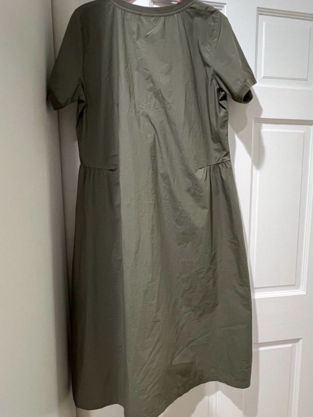 Saint James Olive Green V-Neck Midi Dress cotton size 40/US 10 - Picture 11 of 11
